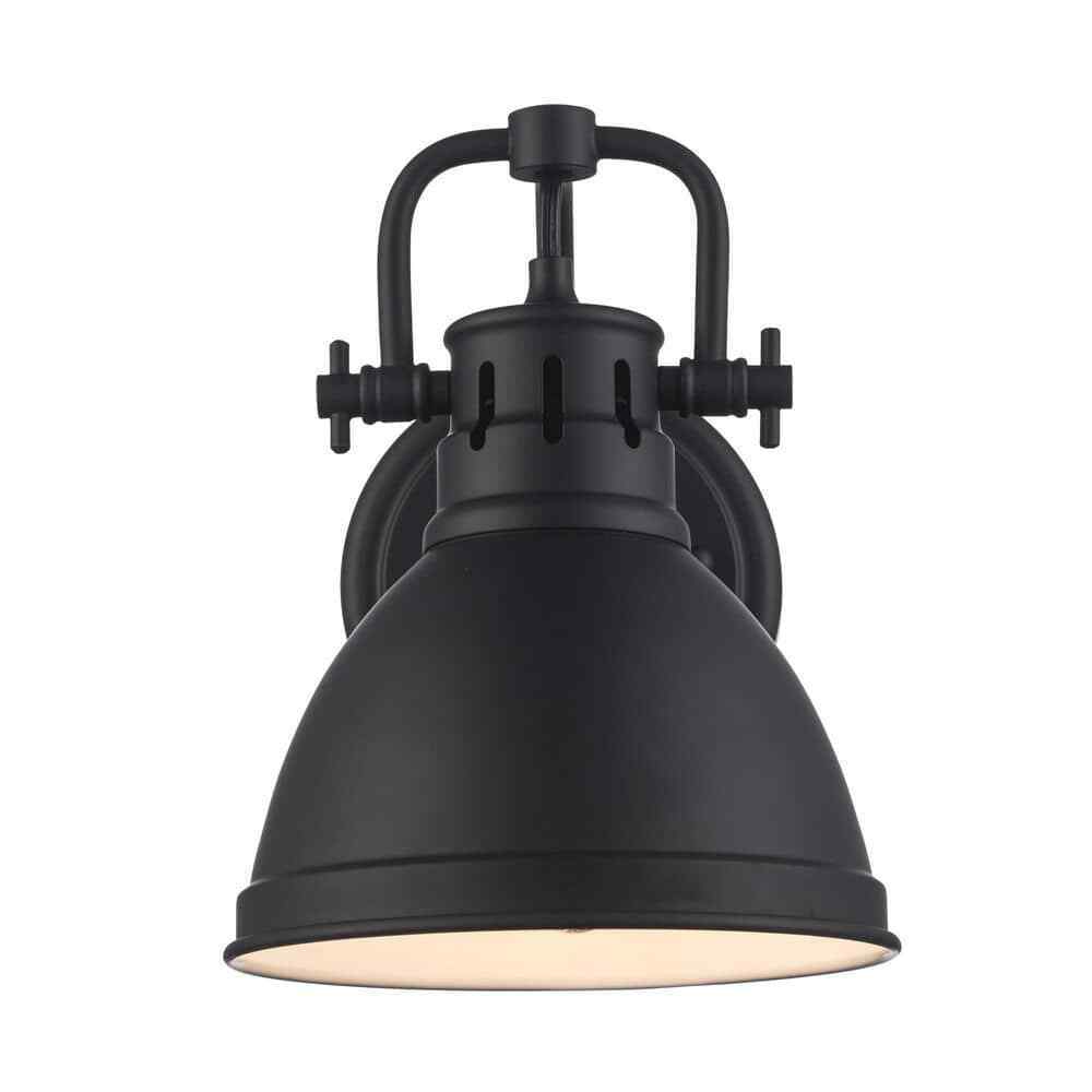 Hampton Bay Coalville Matte Black Indoor Farmhouse Wall Sconce Light Fixture