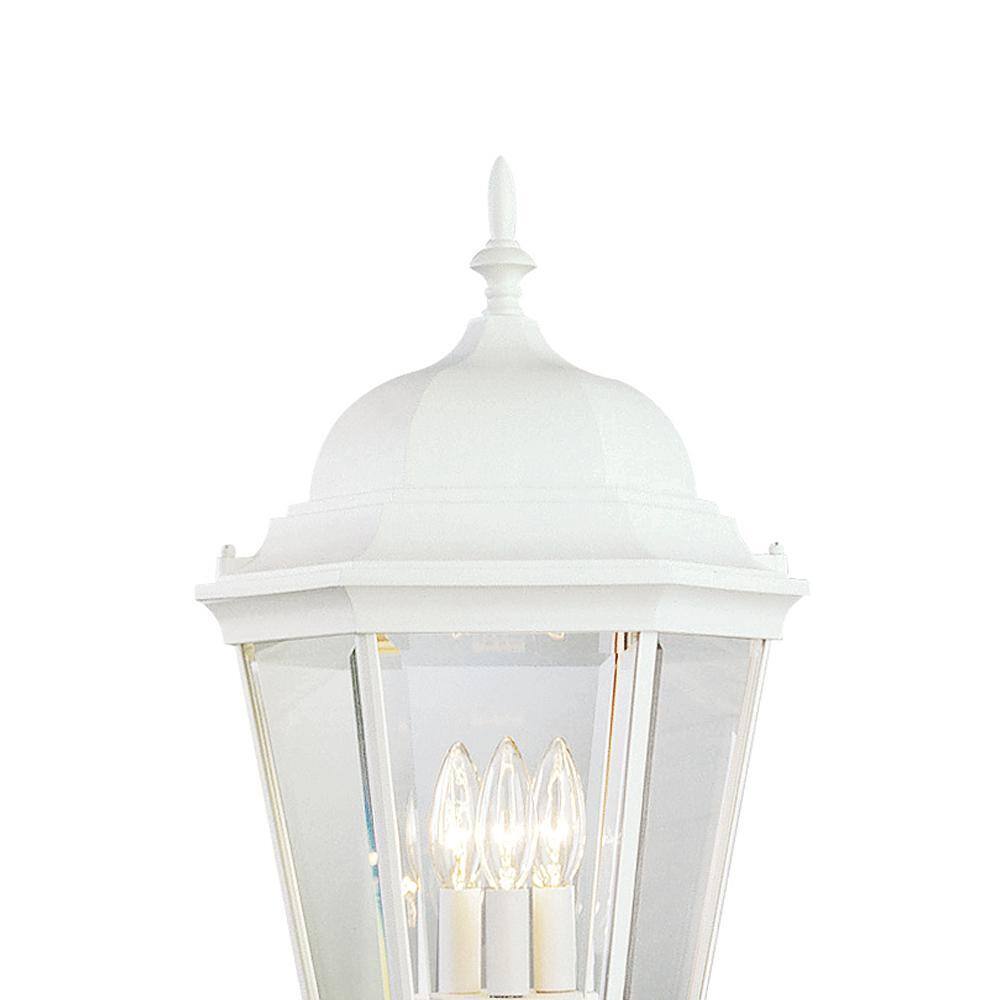 Bel Air Lighting Classical 3-Light White Outdoor Lamp Post Light Fixture