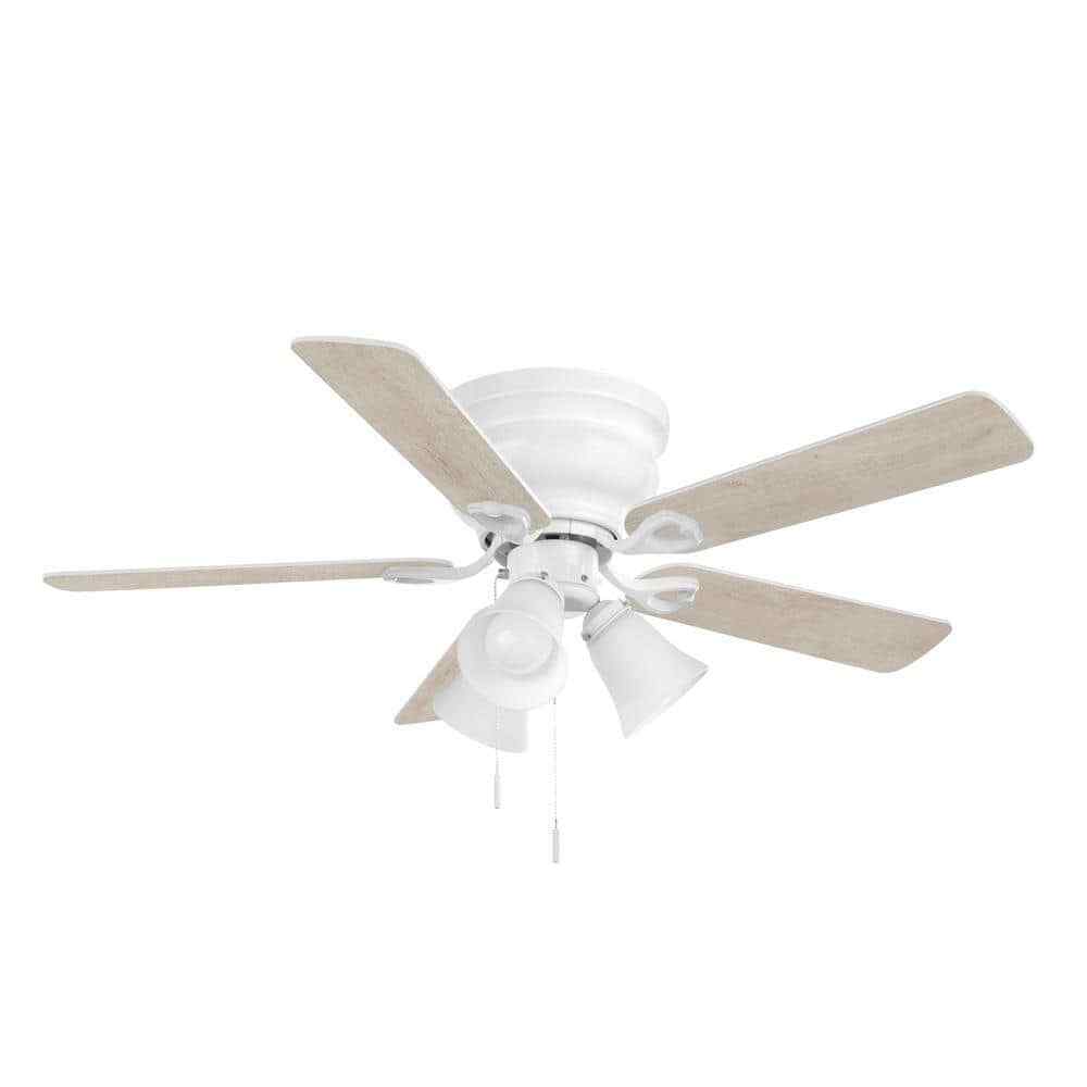 Clarkston II 44 in. LED Indoor White Ceiling Fan with Light Kit