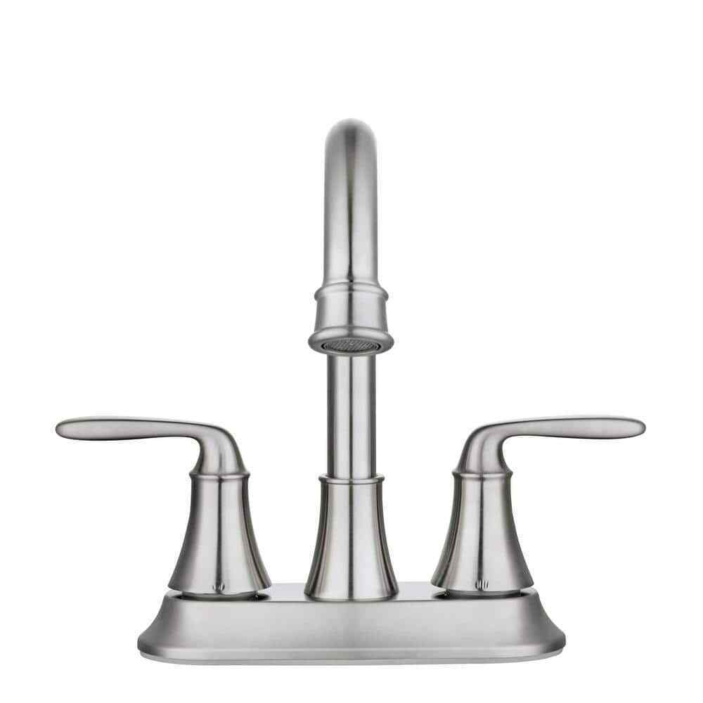 Glacier Bay Sadira 4 in. 2-Handle High-Arc Bathroom Faucet in Brushed Nickel