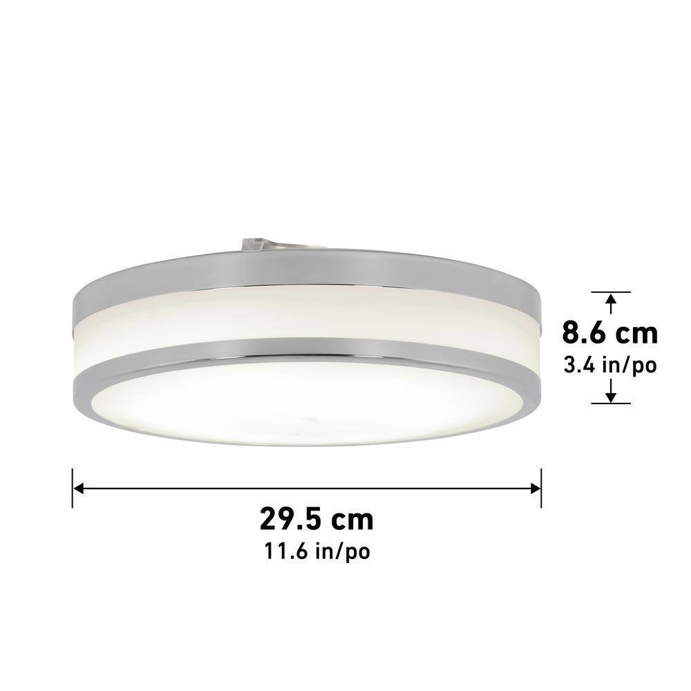 Artika Luna 12 in. 1-Light Chrome Integrated LED Modern Ceiling Light Fixture