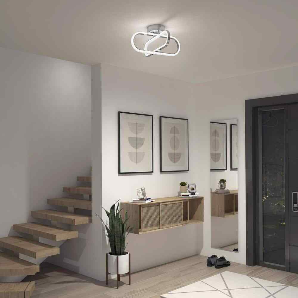 Artika Arlo 14 in. 1-Light Chrome LED Modern Flush Mount Ceiling Light