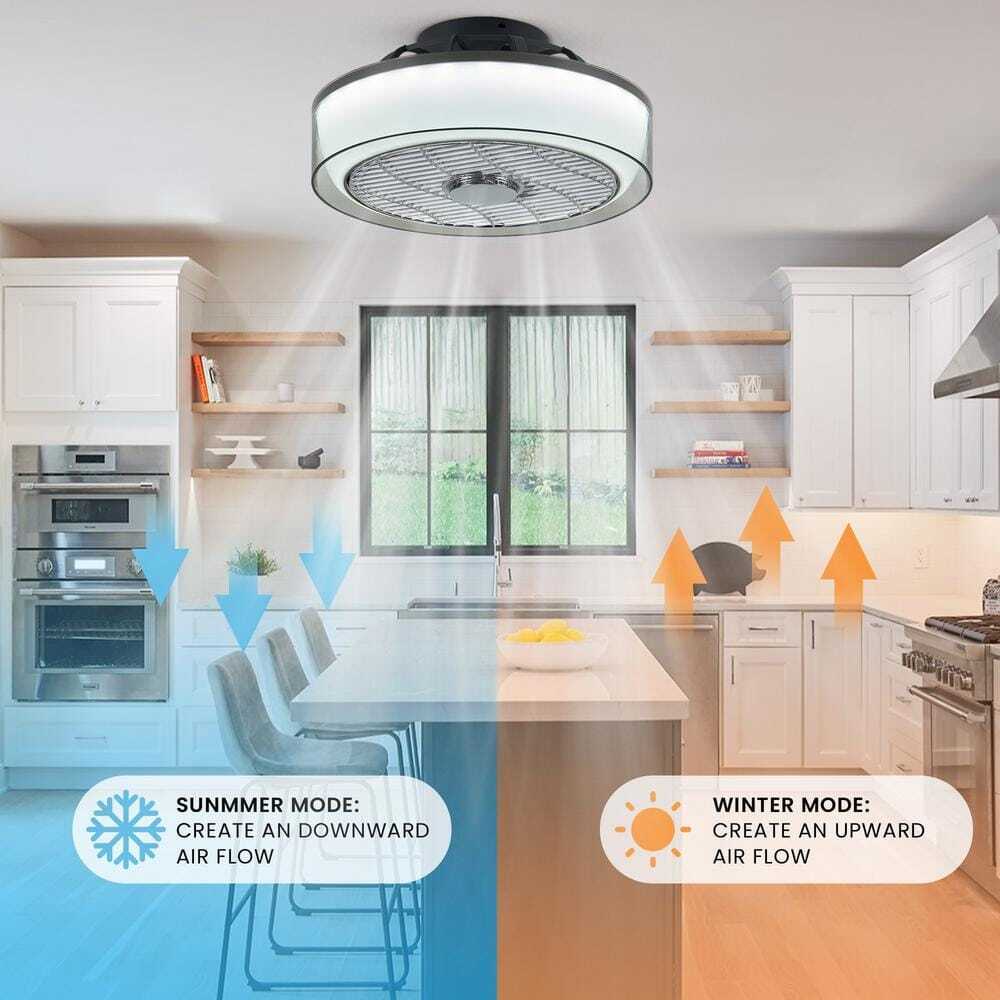 ANTOINE 16 in. Indoor Smoky Gray Low Profile Ceiling Fan