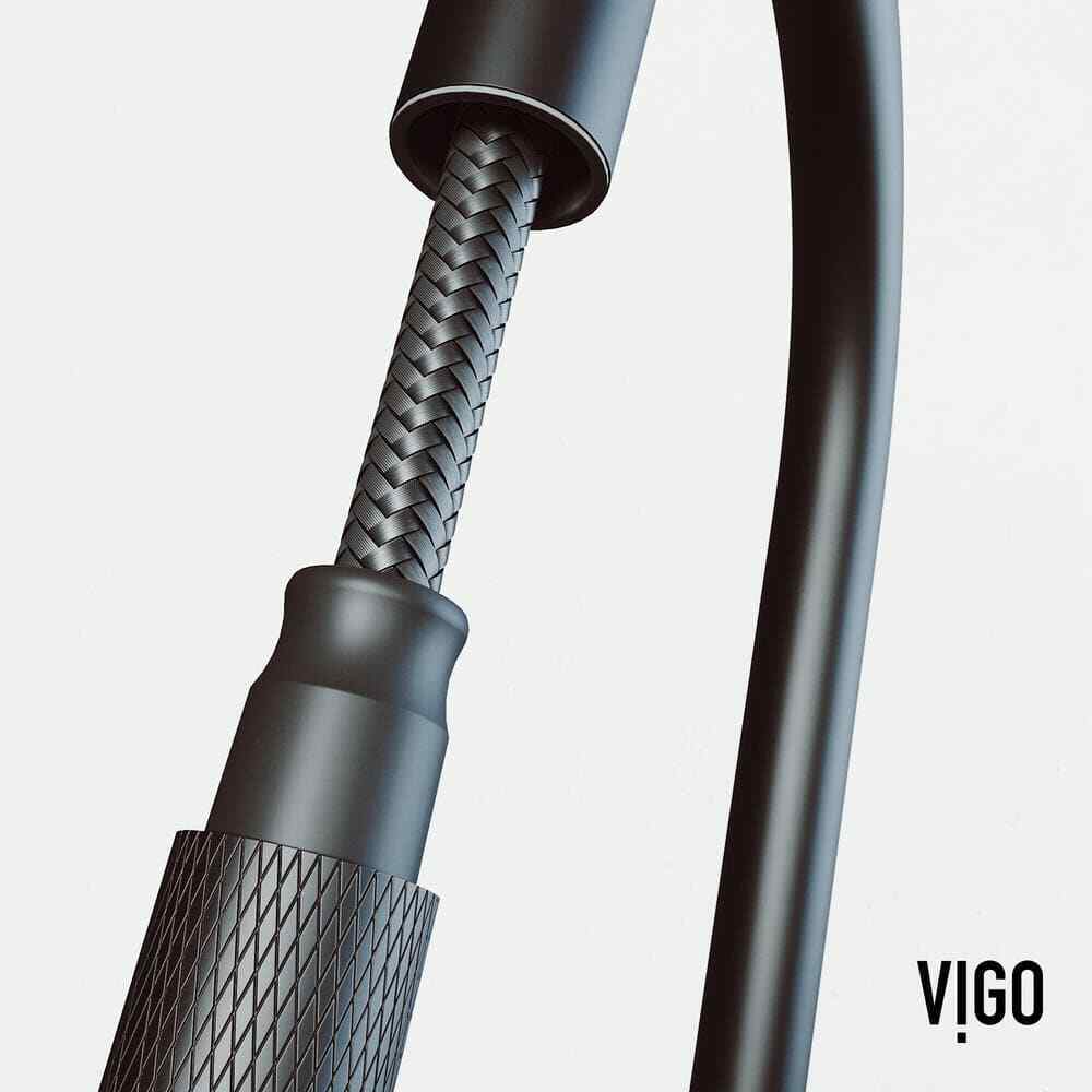 VIGO Bristol Single Handle Pull-Down Sprayer Kitchen Faucet in Matte Black