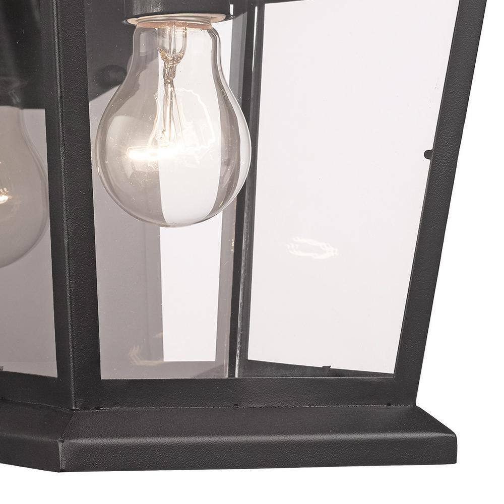 Bel Air Lighting Turlock 1-Light Black Outdoor Wall Light Fixture w/ Clear Glass