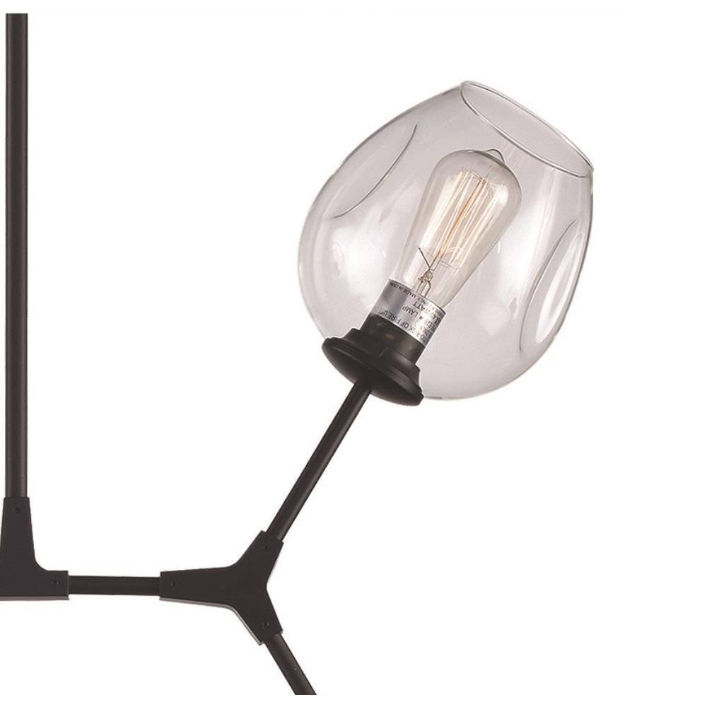 Bel Air Lighting 8-Light Black Kitchen Pendant Light with Clear Glass Shades