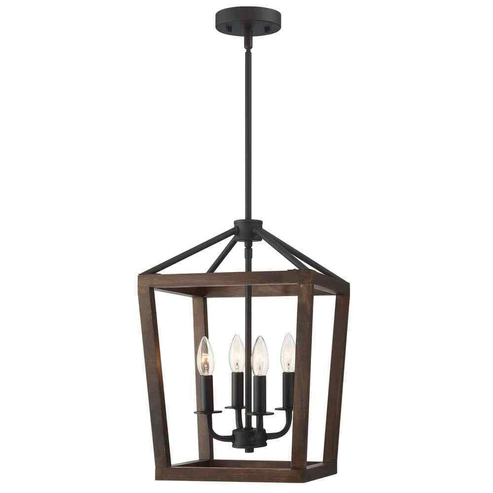 Pia Ricco 4-Light Matte Black Lantern Pendant 1Jay-51214