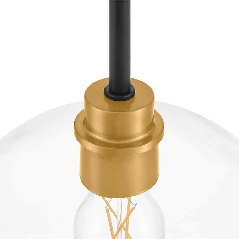 Hampton Bay Vista Heights 1-Light Aged Bronze and Brass Pendant Light