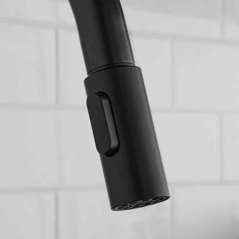 Glacier Bay Paulina Single-Handle Pull-Down Sprayer Kitchen Fauce in Matte Black