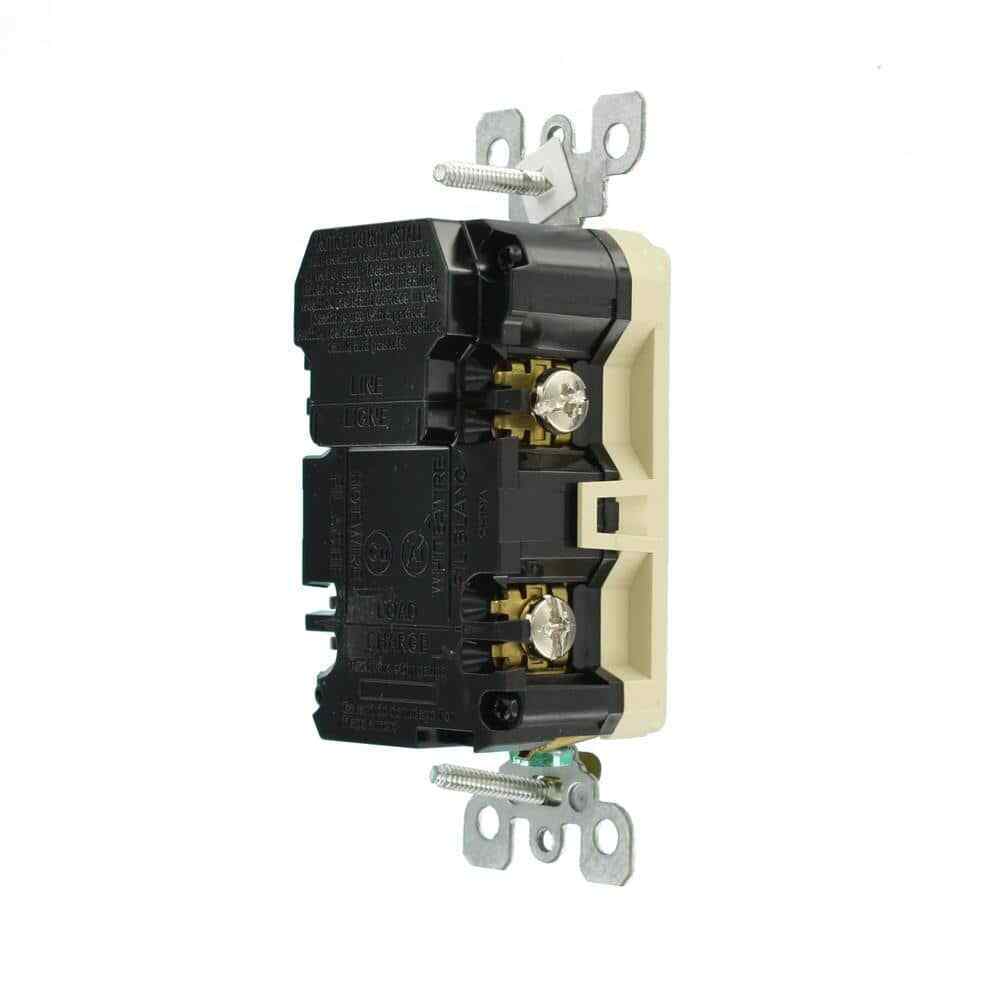 Leviton 20 Amp Arc Fault Circuit Interrupter AFCI Blank Face Outlet Ivory