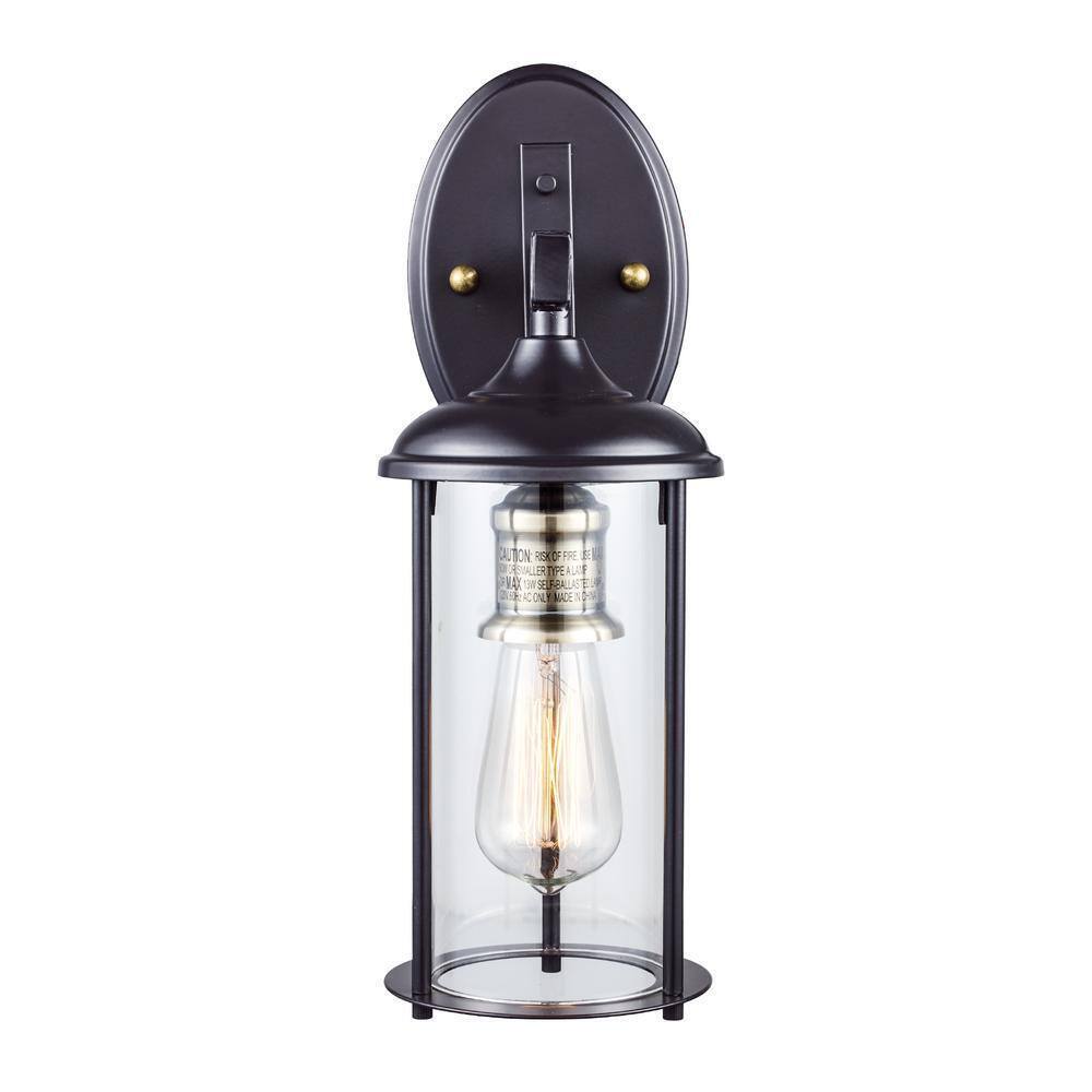 Bel Air Lighting Blues 15.5 in Rubbed Bronze and Antique Gold Outdoor Wall Light