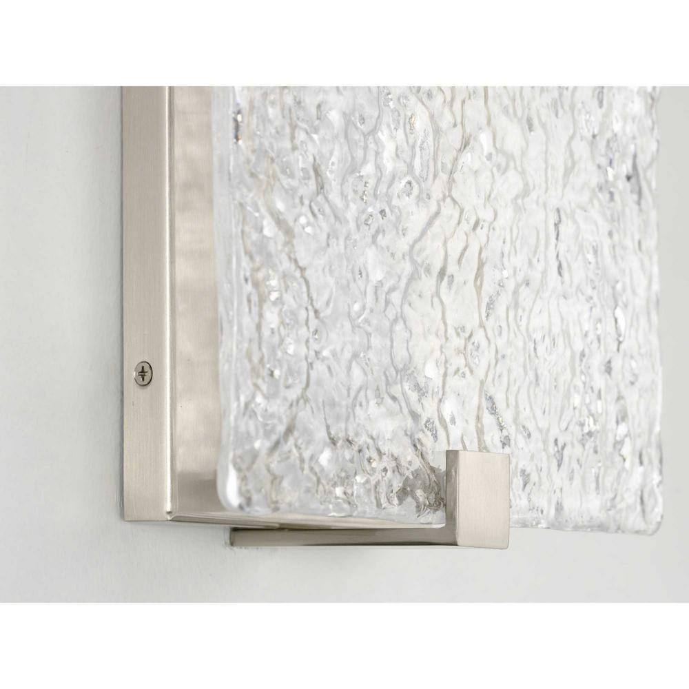 Progress Lighting LED Stone Glass Sconce Brushed Nickel ADA Wall Sconce