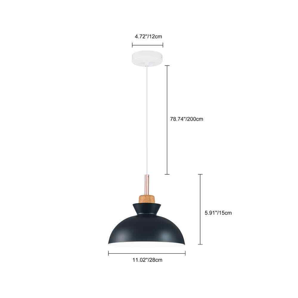 RRTYO Matisse 1-Light Blue Single Dome Pendant Light with Metal Shade