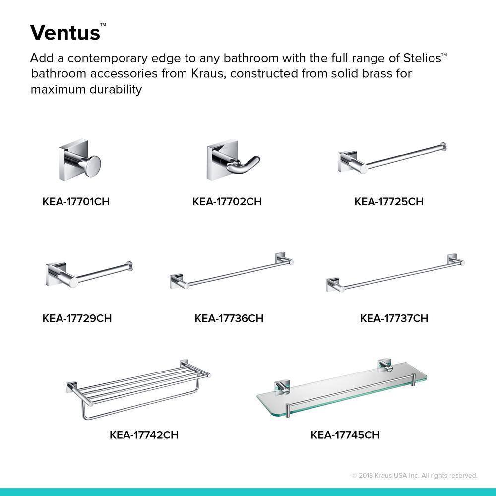 KRAUS Ventus Bathroom 10.5 in. Towel Bar in Chrome KEA-17725CH