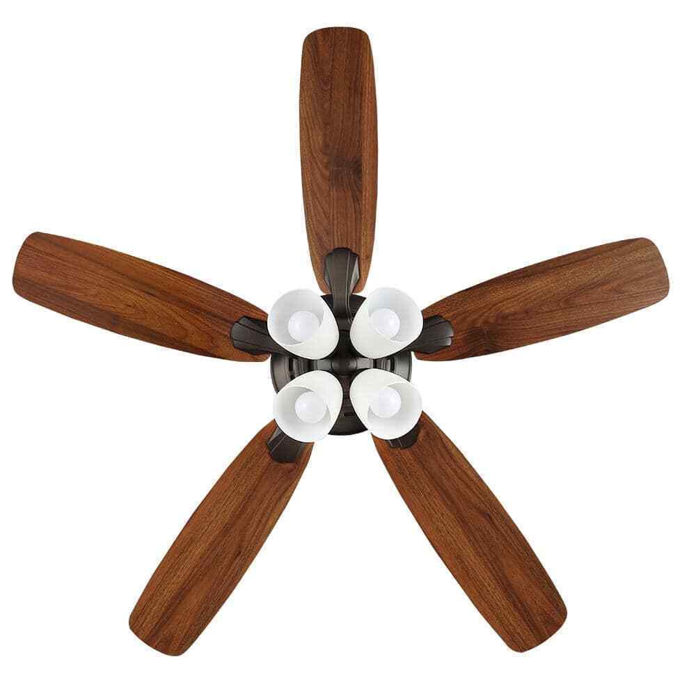 Hampton Bay Hollis 52 in. Indoor LED Bronze Ceiling Fan w/ Light Kit and Remote