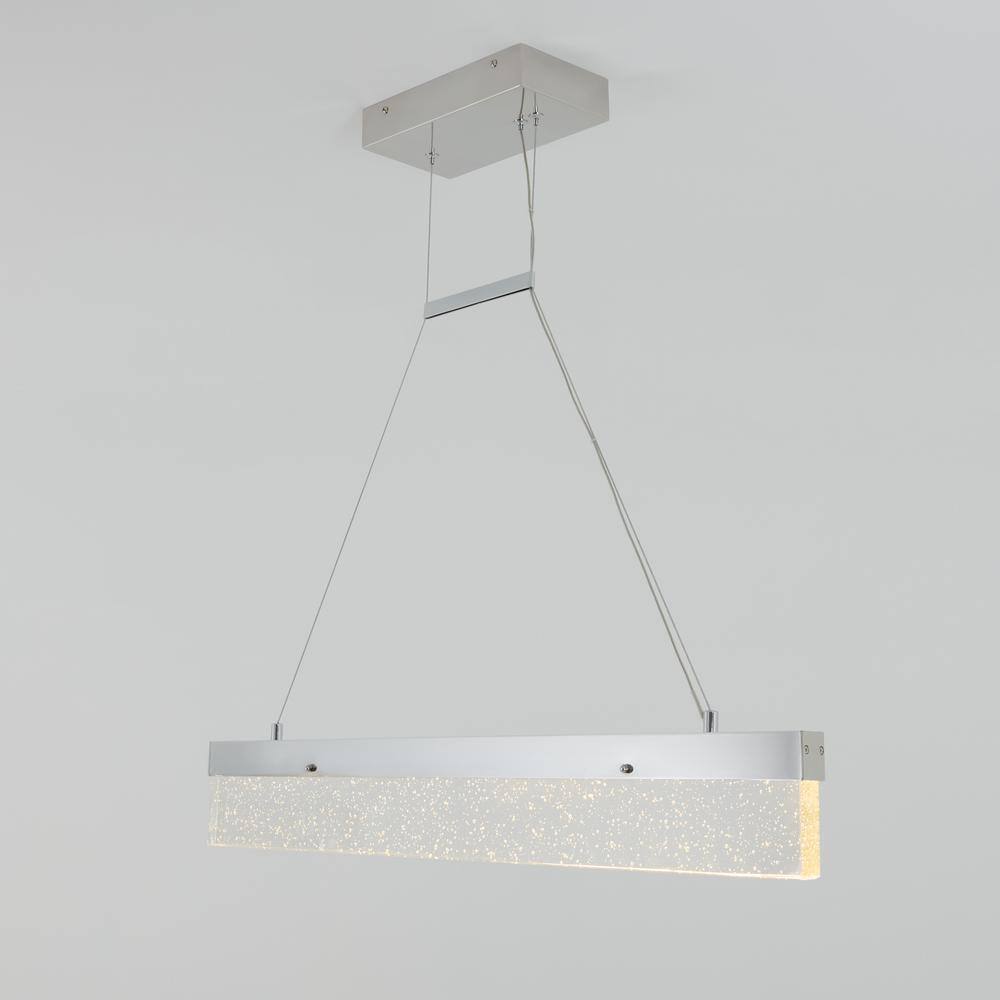 Artika Essence Bar 28-Watt LED Chrome Modern Island Hanging Light Chandelier