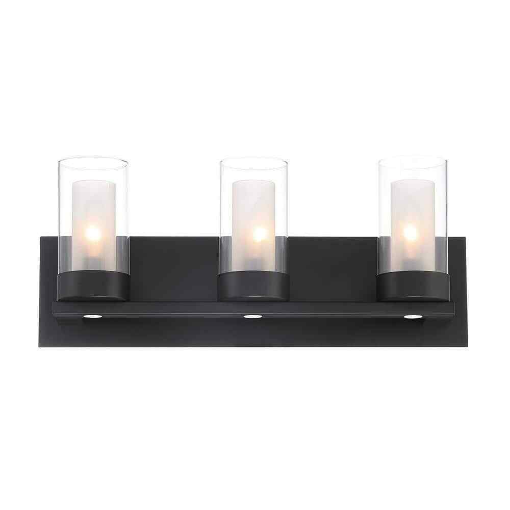 Home Decorators Samantha 3Light Matte Black LED Integrated Bathroom Vanity Light