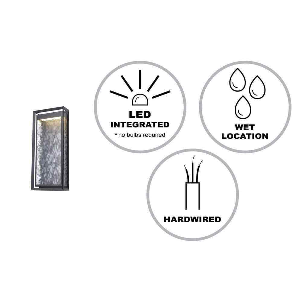 Bel Air Lighting Steelwater 23 in. Black LED Outdoor Wall Light Fixture