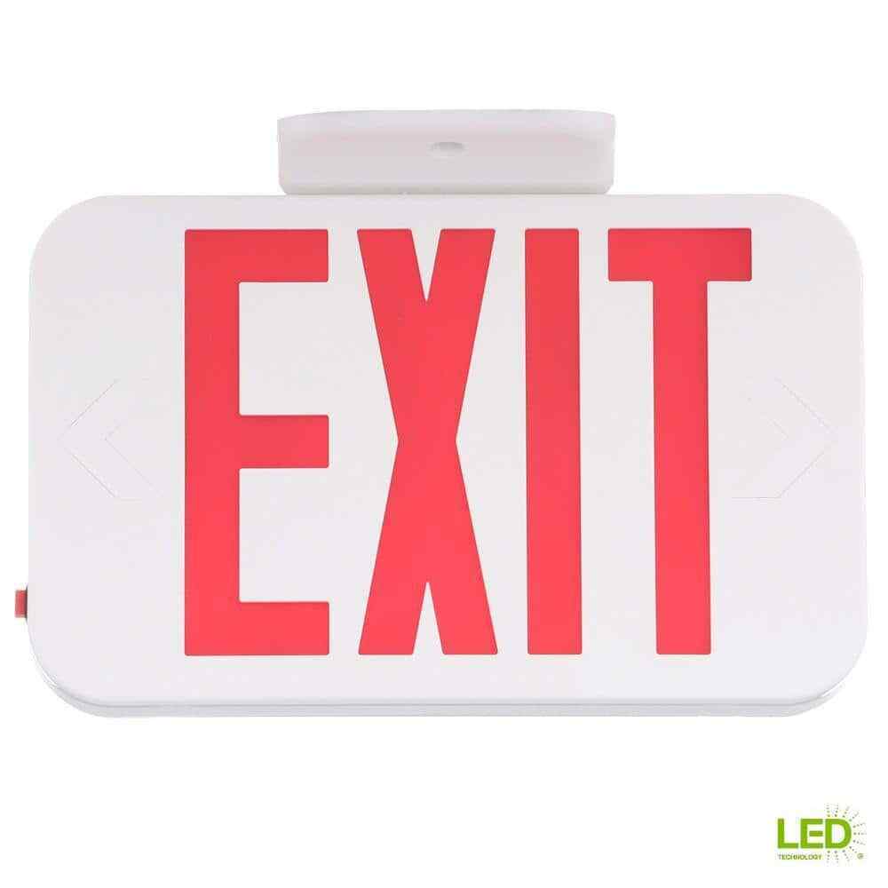 Progress Lighting Thermoplastic LED Exit Sign with Red Letters