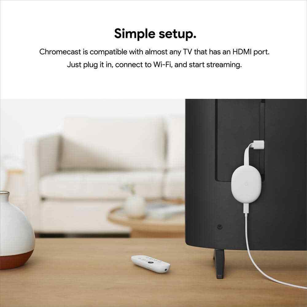 Google Chromecast with Google TV - Streaming Entertainment in 4K HDR - Snow