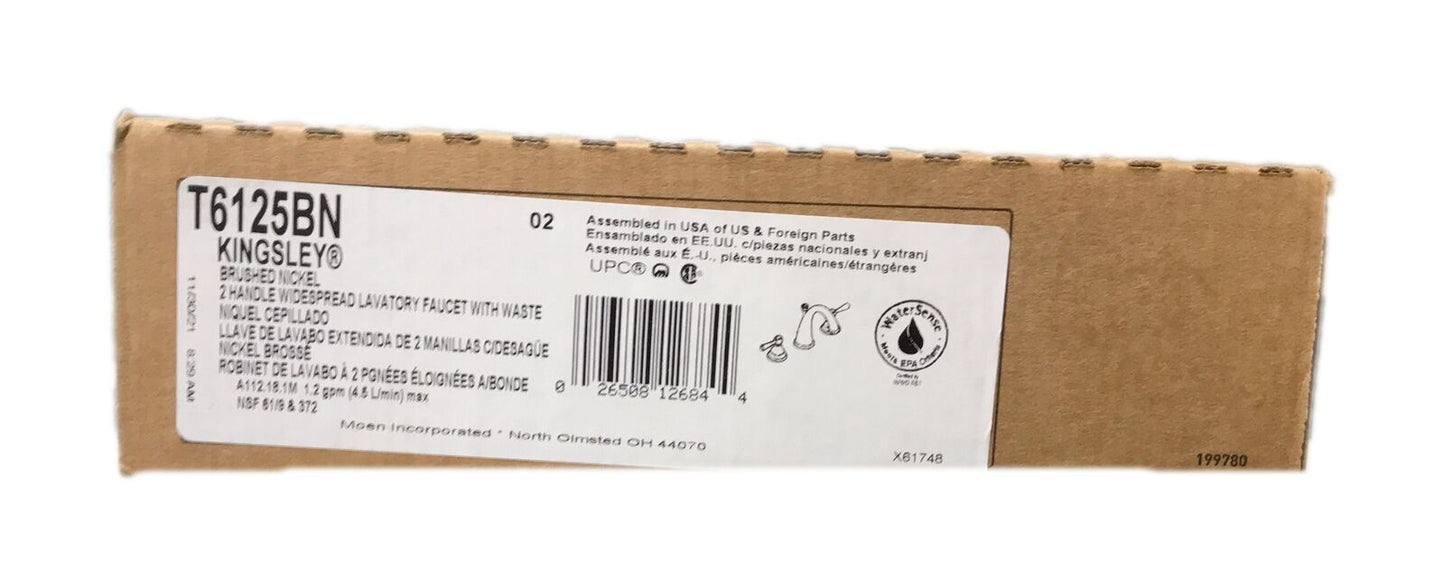 MOEN Kingsley 8 in. Widespread High-Arc Bathroom Faucet Trim Kit Brushed Nickel