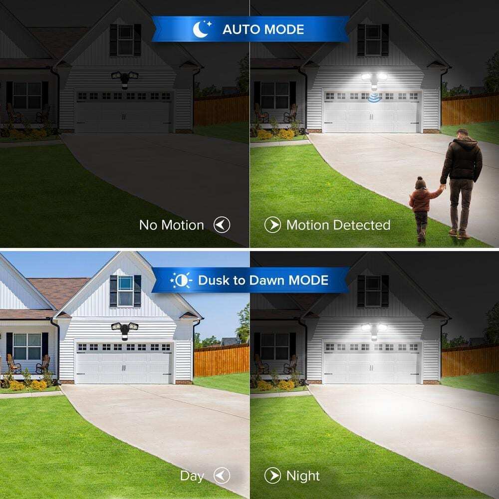 SANSI 1800 Lumens Black Motion Sensor Outdoor LED 5000K Dusk to Dawn Flood Light
