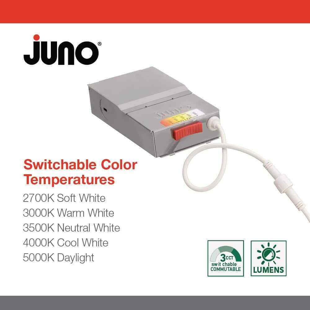 Juno 4 in. Selectable CCT Ultra Slim Canless LED Black Recessed Light