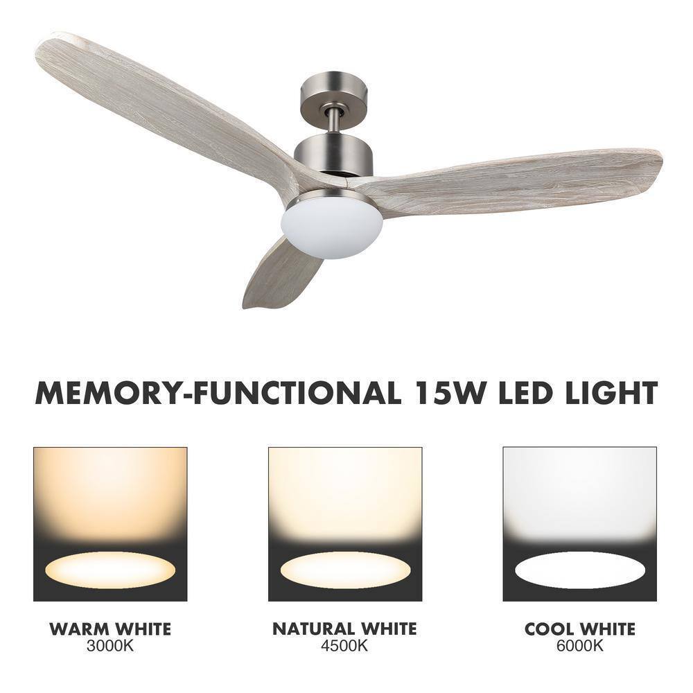 Merra 52 in. LED Brushed Nickel Ceiling Fan w/ Light Kit and Remote Control
