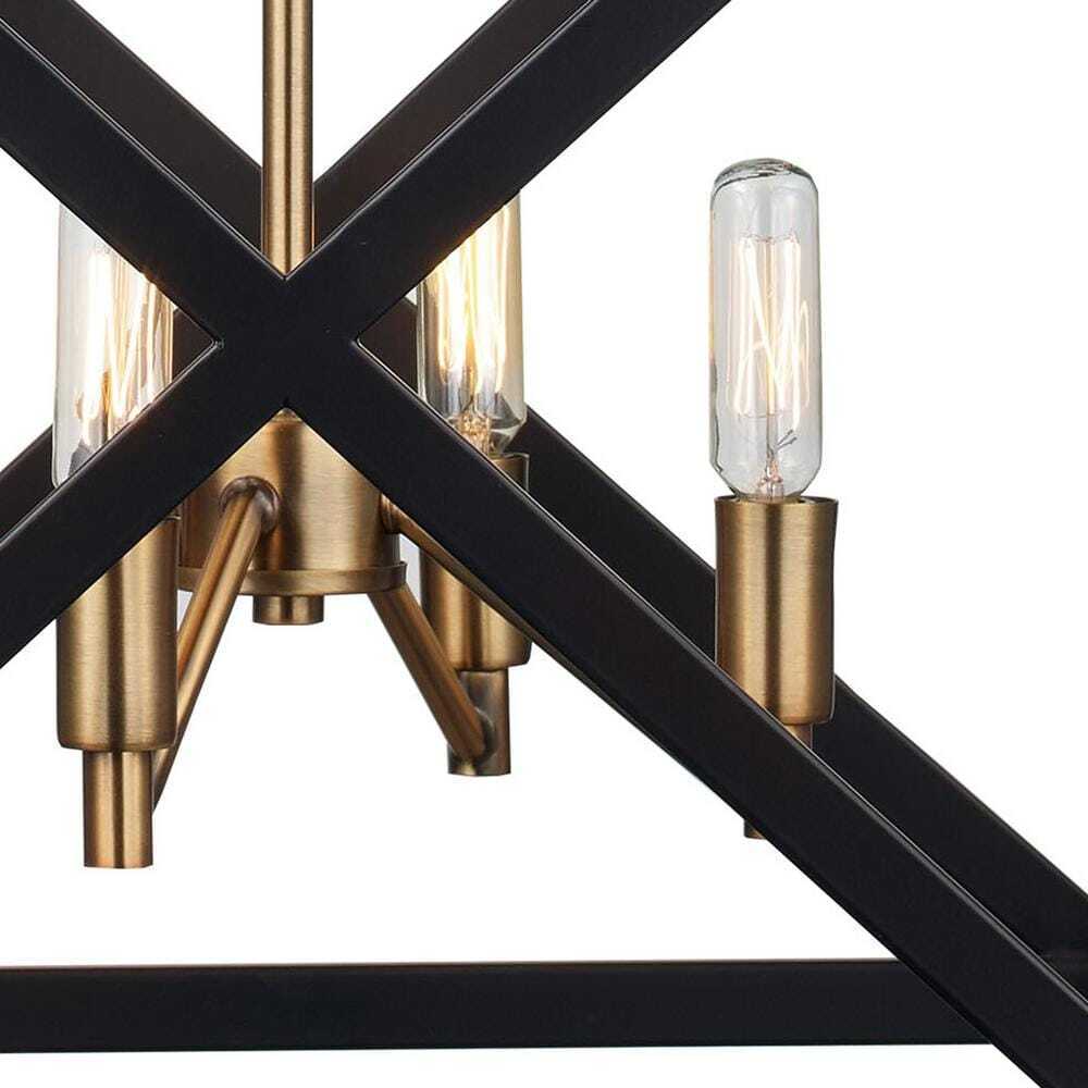 Bel Air Lighting Ackerman 4-Light Oil Rubbed Bronze Antique Brass Pendant Light