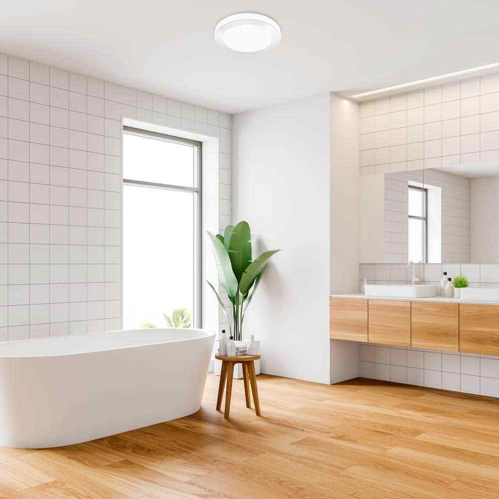 Eglo Carpi LED Semi-Flush Mount Light with White Plastic Diffuser