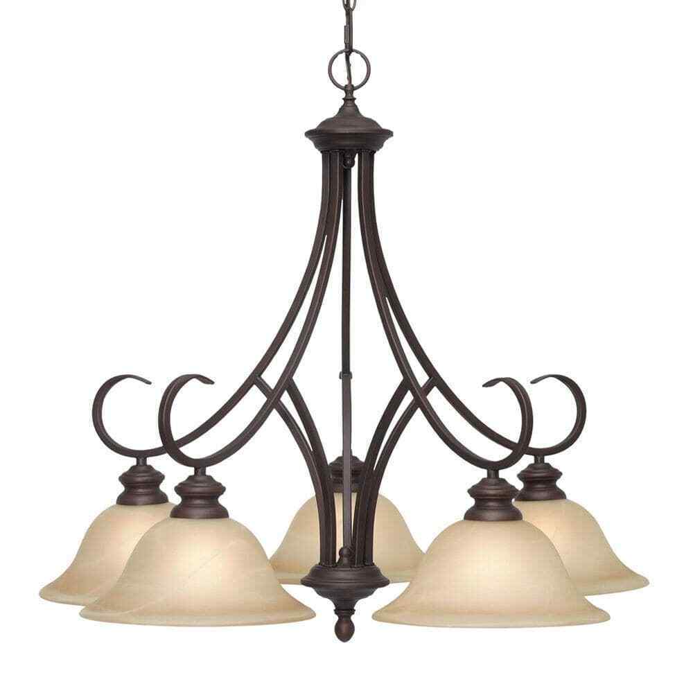 Golden Lighting Lancaster Collection 5-Light Rubbed Bronze Chandelier Light