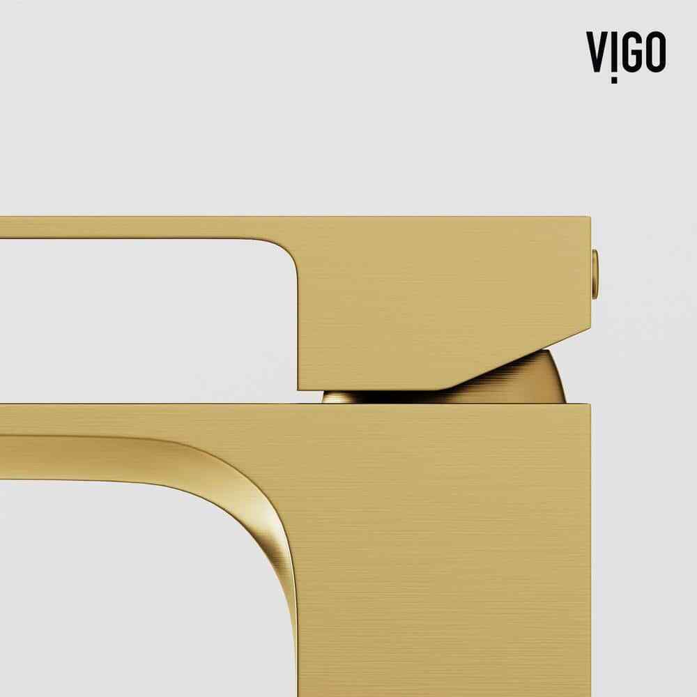 VIGO Dunn Single Handle Single-Hole Bathroom Vessel Faucet in Matte Brushed Gold