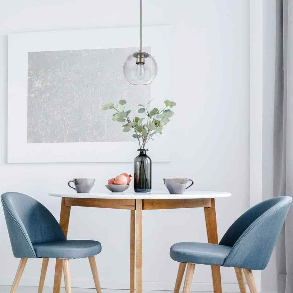 Globe Electric Vivienne 1-Light Brass Pendant Light with Clear Glass Shade 60871