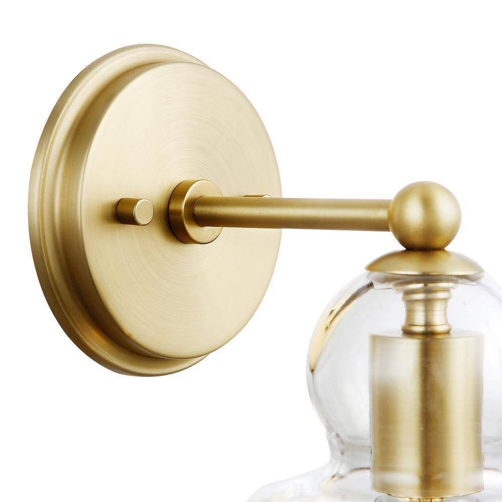 Light Society Riis 5 in. Brushed Brass/Clear Wall Sconce