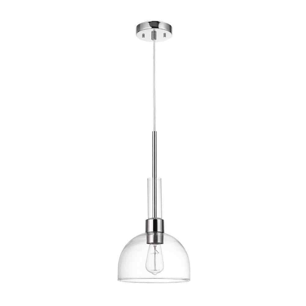 Globe Electric Tai 1-Light Chrome Pendant Light with Clear Glass Shade
