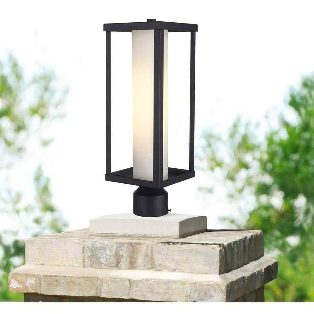 Bel Air Lighting Adler 1-Light Black Outdoor Lamp Post Light Fixture