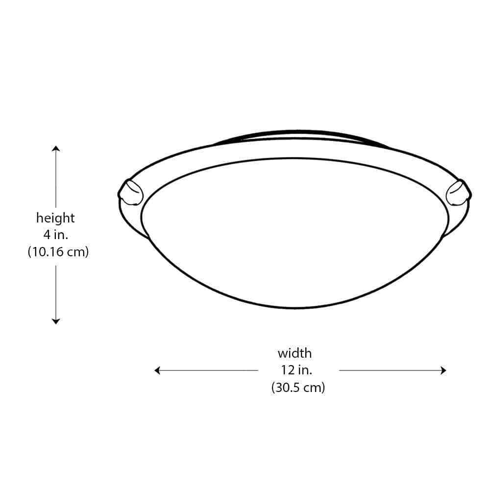 Bel Air Lighting 12 in. 2-Light Brushed Nickel Flush Mount Ceiling Light Fixture