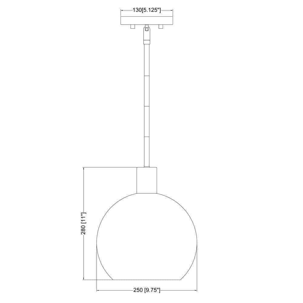 Margo 9.75 in. Bubble Pendant Brushed Nickel w/ White Glass Shade
