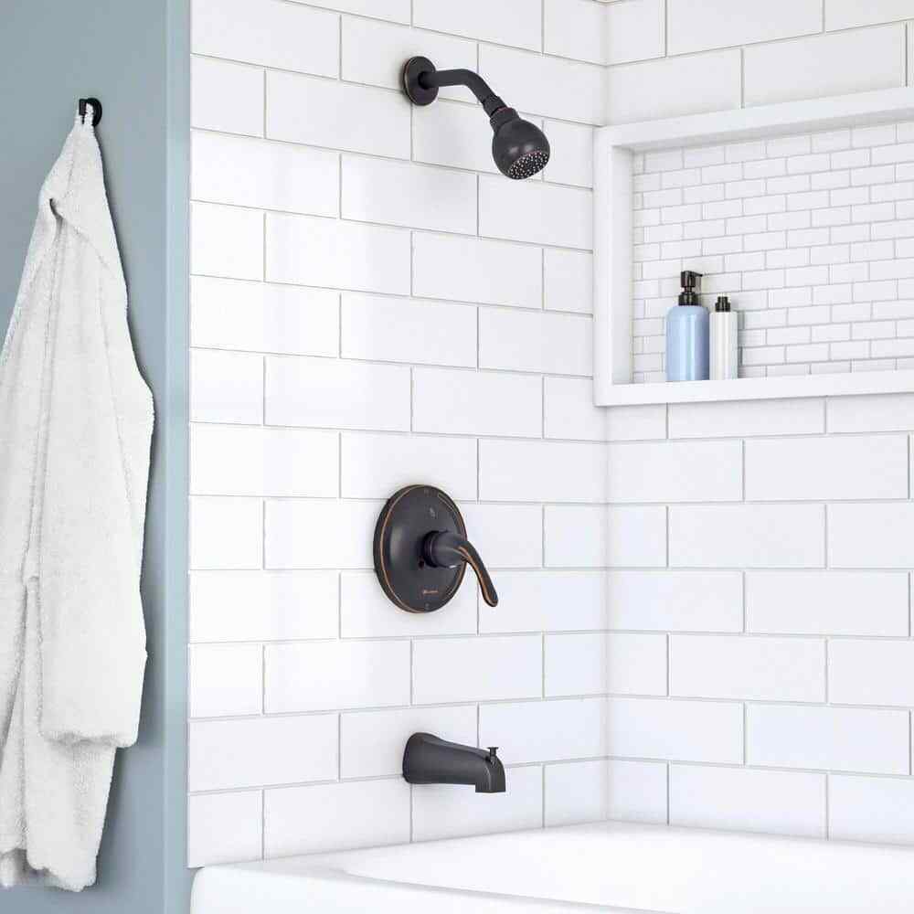 Glacier Bay Builders Single Handle 1-Spray Tub and Shower Faucet 1.8 GPM Bronze