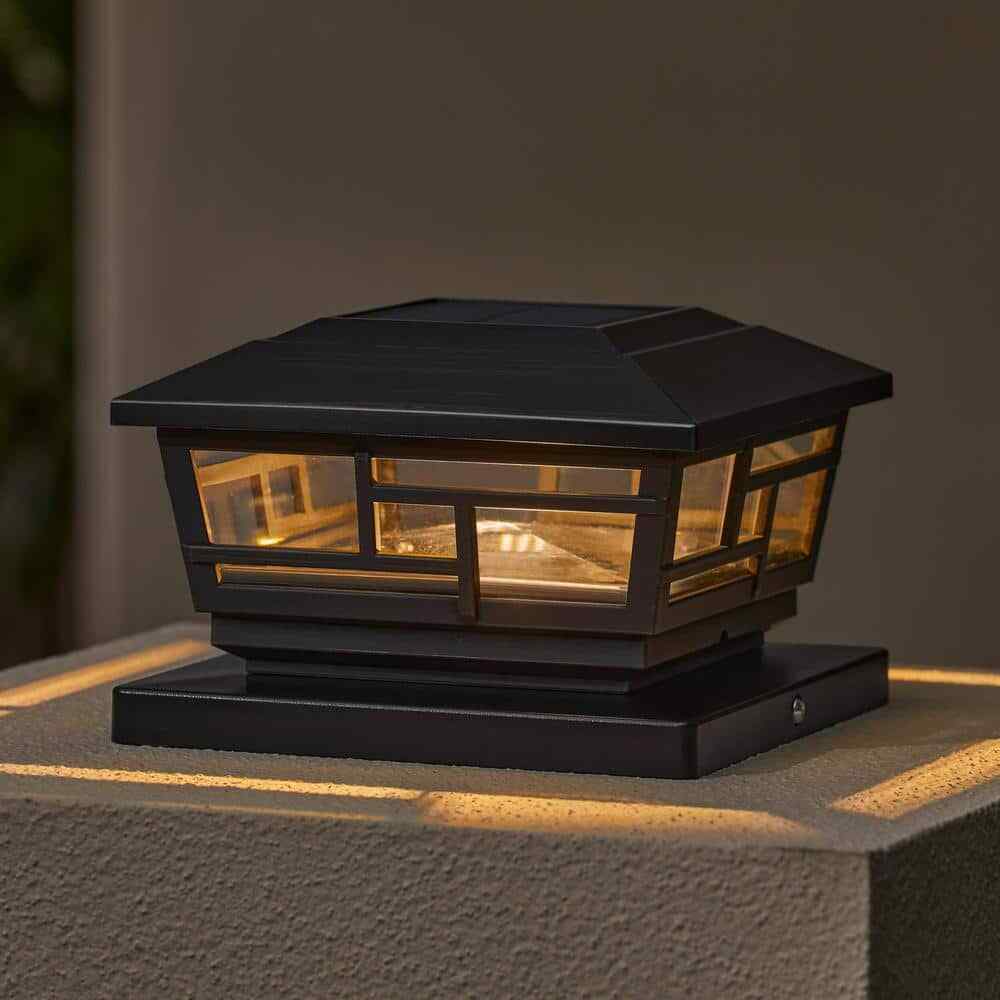 Hampton Bay 3.5 in. x 3.5 in. Bronze Outdoor Solar Post Cap(2-Pack)