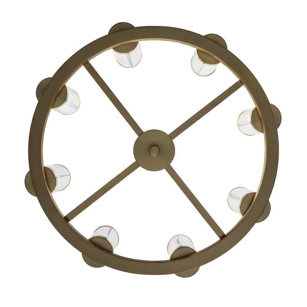 Hampton Bay Loveland 8-Light Brass Wagon Wheel Chandelier Light Fixture