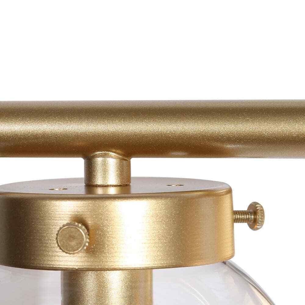 Uolfin Modern Light Gold Vanity Light 14.2 in. W 2-Light Powder Room Wall Light