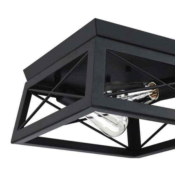 Hukoro Mousse 12 in. W. 2-Light Flush Mount with Matte Black finish