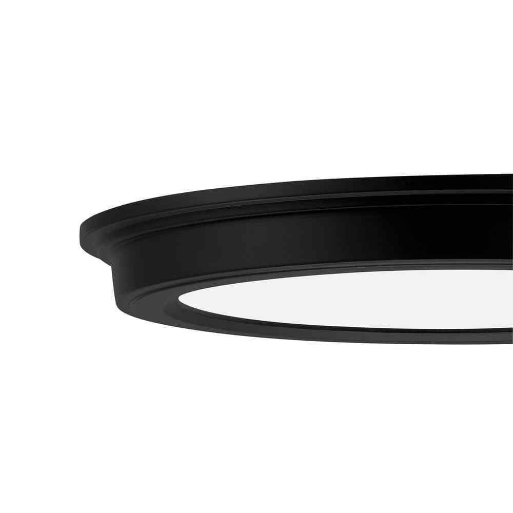 Commercial Electric 7 in. Matte Black 3-CCT LED Round Flush Ceiling Light 2-Pack