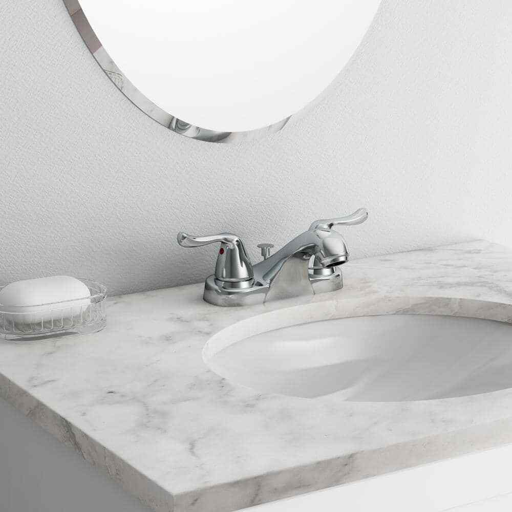 Glacier Bay Constructor 4 in. Centerset 2-Handle Bathroom Faucet in Chrome