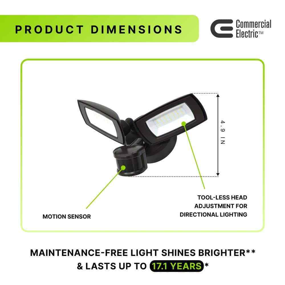 Commercial Electric 150W Equivalent Bronze Outdoor LED Security Light 3000 Lumen