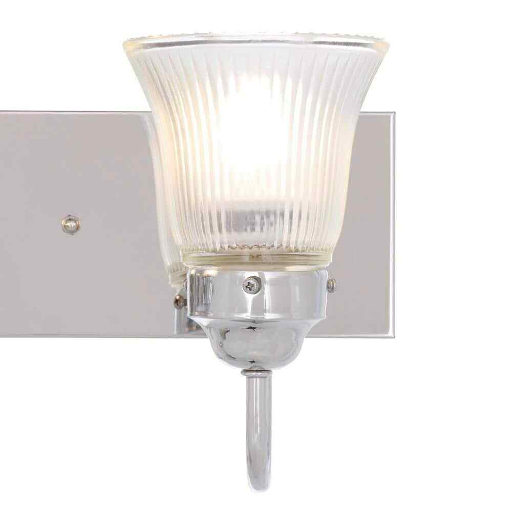 Volume Lighting Marti Chrome Bath Vanity Light w/ Ribbed Glass Bell Shades