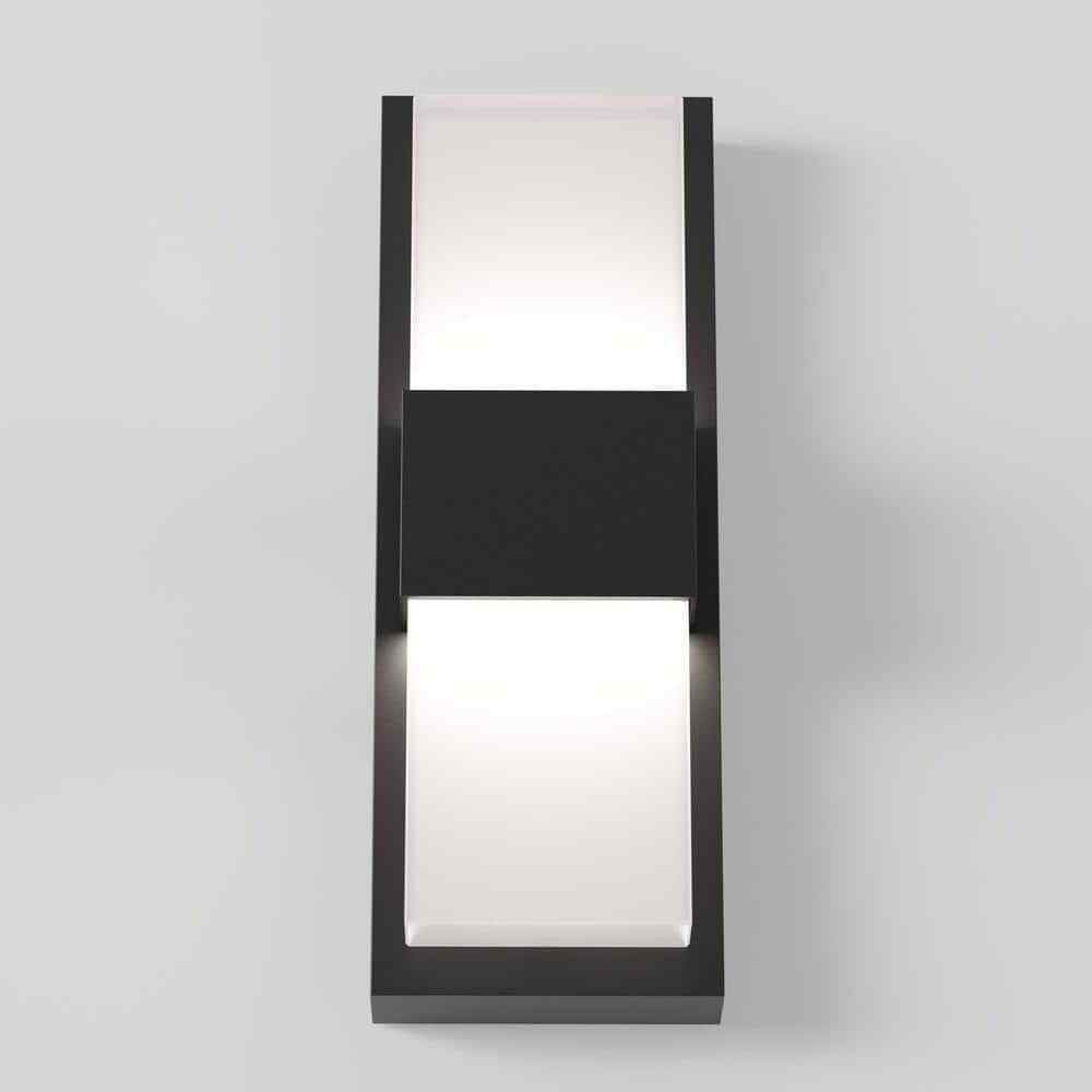 Artika Mazza Black Modern LED Outdoor Garage and Porch Light Lantern Sconce