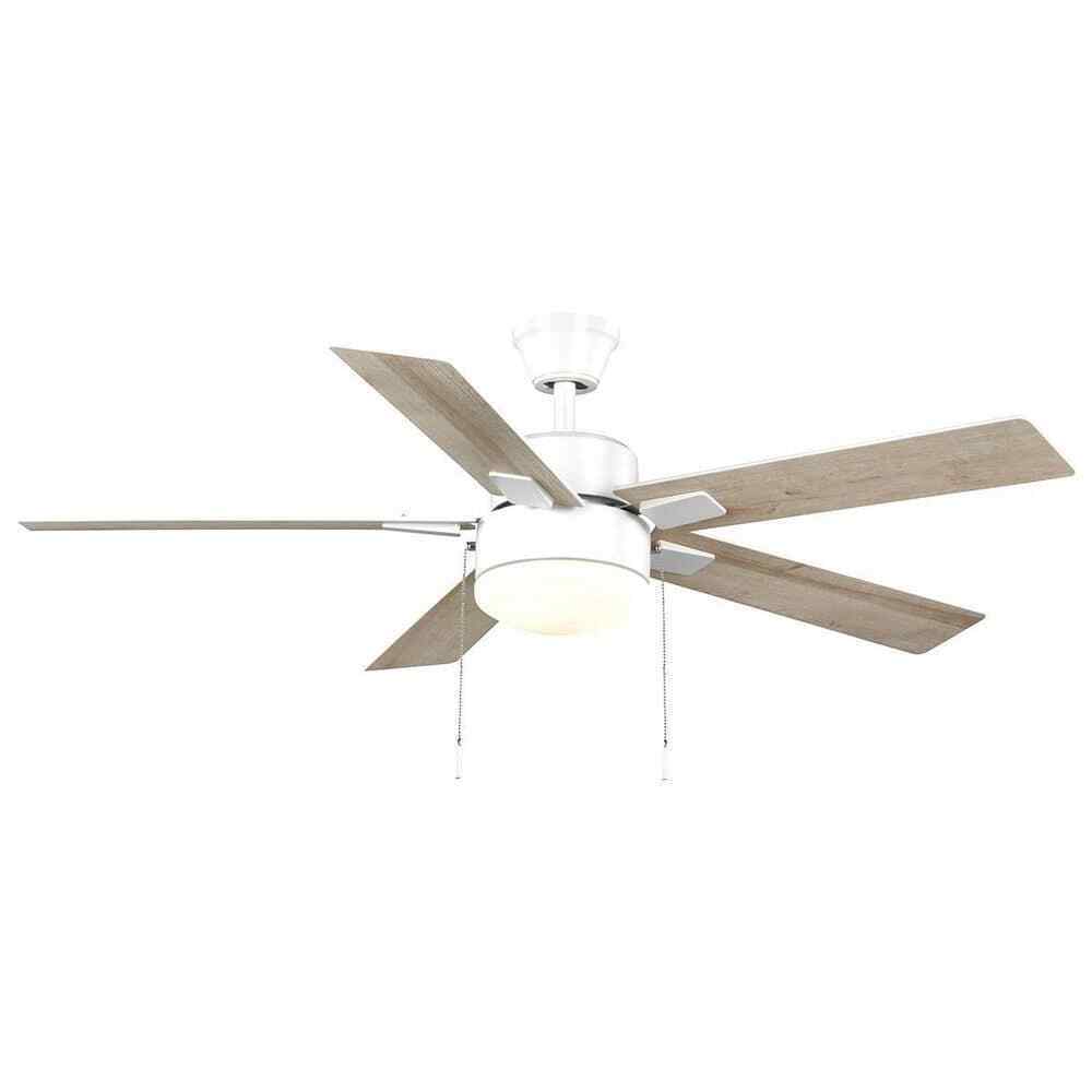 Hampton Bay 52" Corwin Indoor/Outdoor Matte White LED Ceiling Fan w/ Light Kit