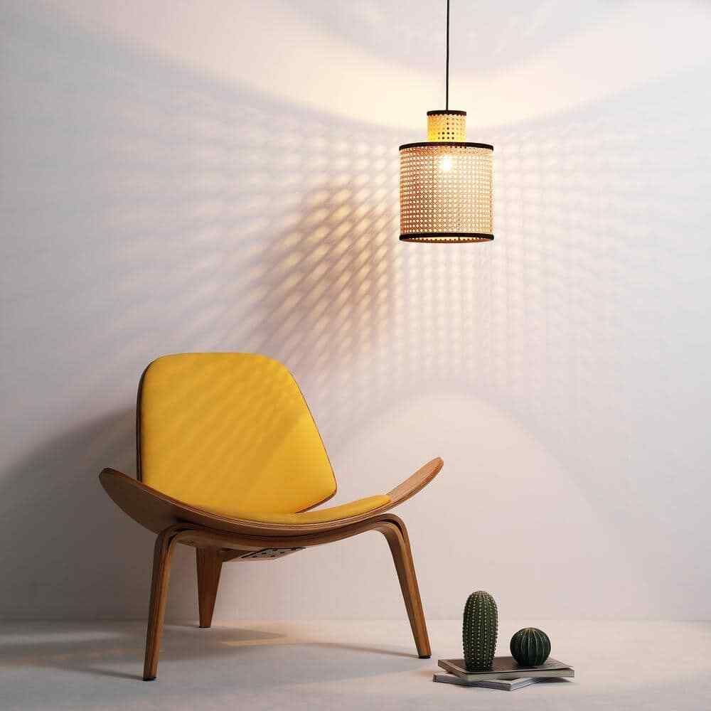 Vidalite Modern Bohemian 1-Light 2 Tier Mini Pendant Light PVC Rattan Shade